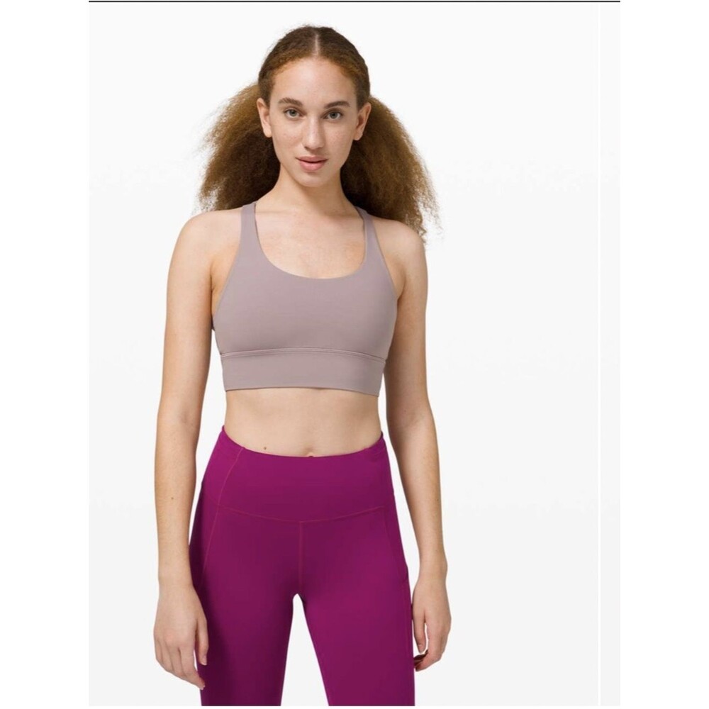lululemon athletica Energy Bra Long Line - Violet Verbena Taupe